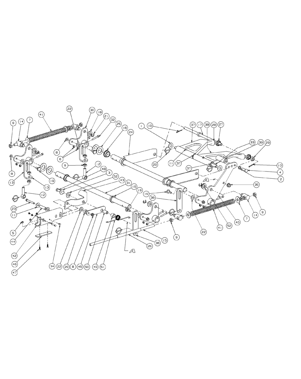 Lift Assembly Diagram and Parts List for M48-KW 53AI8CTV750-23HP Cub Cadet Lawn Tractor